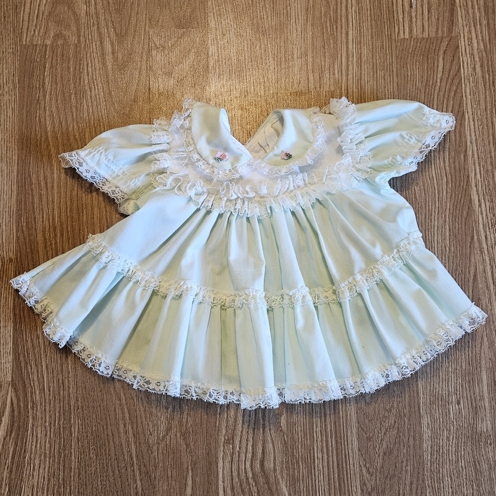Vintage Light Mint Green Baby Dress